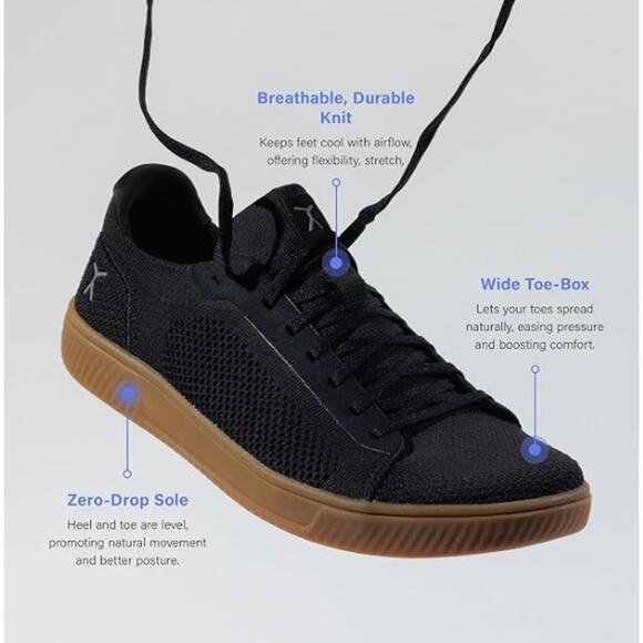 Flux Footwear Adapt Knit Trainers Black Barefoot Zero Drop Sneaker Mens Size 12 main image 9